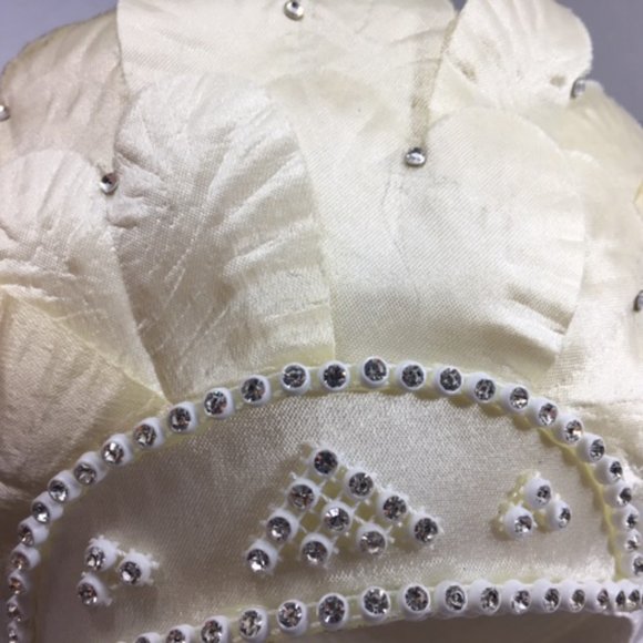 VTG White Fancy Doll Mannequin Stuffed Animal Derby Hat by Ann Marie Small - Picture 14 of 15